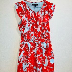 Red/Teal Floral Dress w/pockets